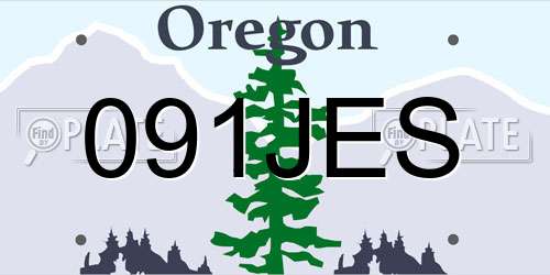 091JES Oregon License Plate