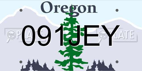 091JEY Oregon License Plate