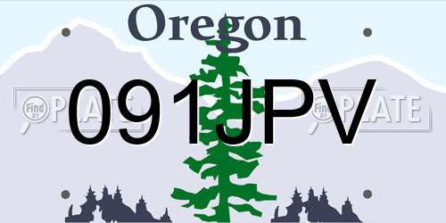 091JPV Oregon License Plate