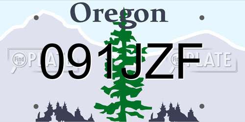 091JZF Oregon License Plate