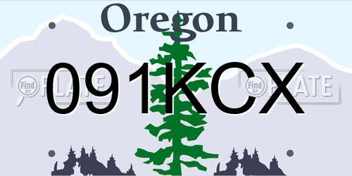 091KCX Oregon License Plate