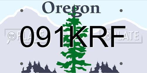 091KRF Oregon License Plate