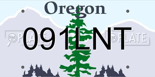 091LNT Oregon License Plate