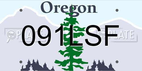091LSF Oregon License Plate