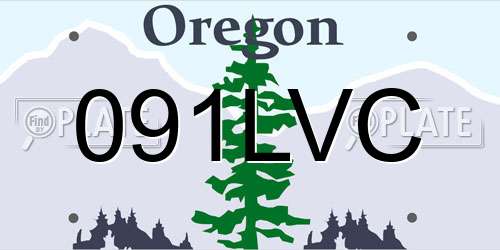 091LVC Oregon License Plate