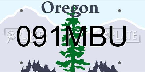 091MBU Oregon License Plate