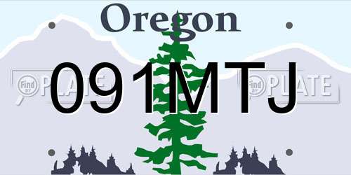091MTJ Oregon License Plate