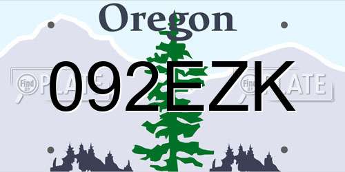 092EZK Oregon License Plate