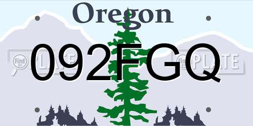 092FGQ Oregon License Plate