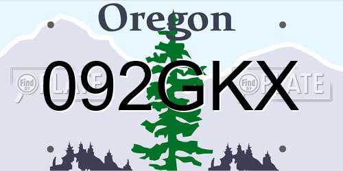 092GKX Oregon License Plate