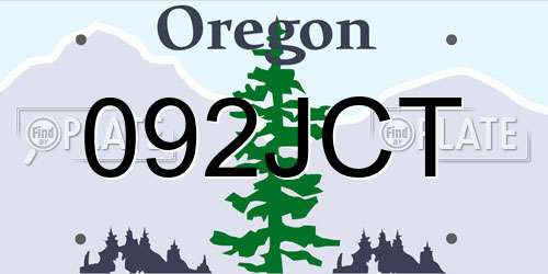 092JCT Oregon License Plate