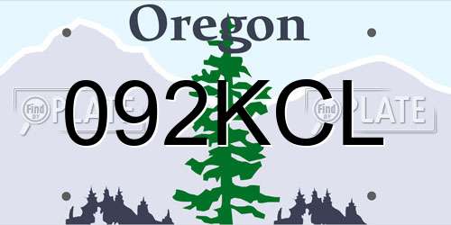 092KCL Oregon License Plate