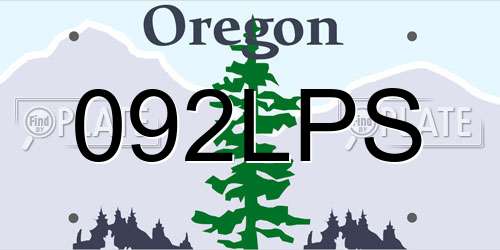 092LPS Oregon License Plate