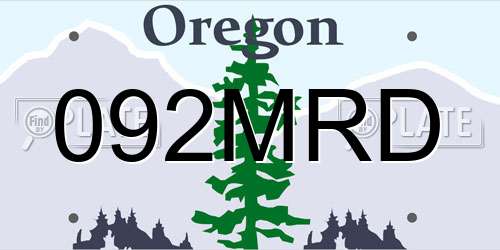 092MRD Oregon License Plate