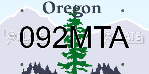 092MTA Oregon License Plate