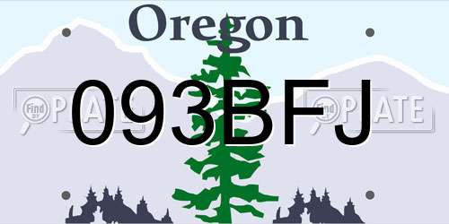093BFJ Oregon License Plate