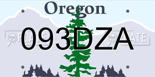 093DZA Oregon License Plate