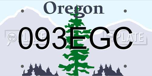 093EGC Oregon License Plate