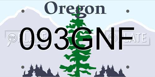 093GNF Oregon License Plate