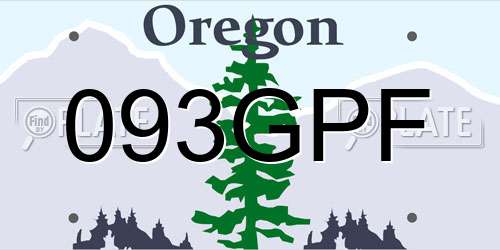 093GPF Oregon License Plate