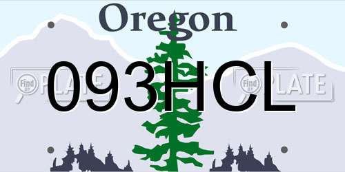 093HCL Oregon License Plate