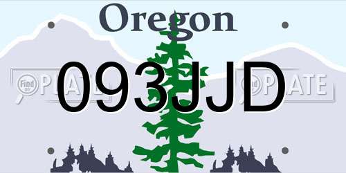093JJD Oregon License Plate