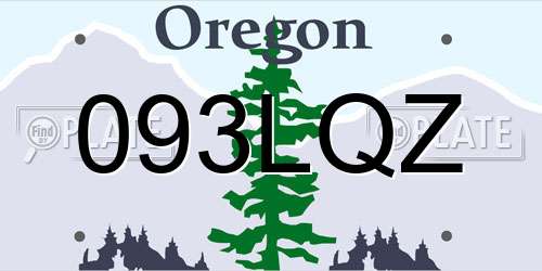 093LQZ Oregon License Plate