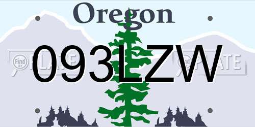 093LZW Oregon License Plate
