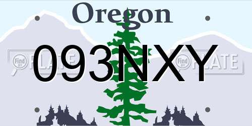 093NXY Oregon License Plate