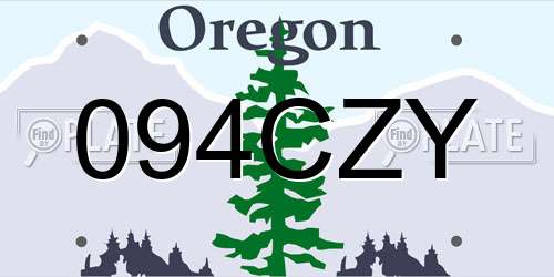 094CZY Oregon License Plate