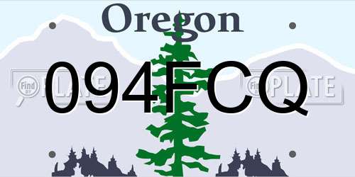 094FCQ Oregon License Plate
