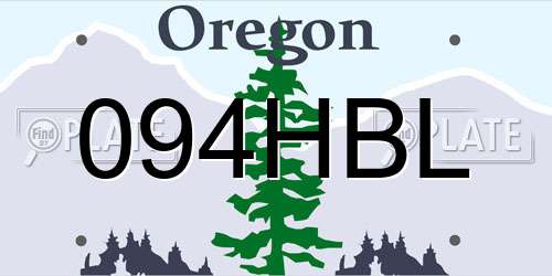 094HBL Oregon License Plate