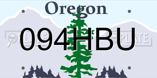 094HBU Oregon License Plate
