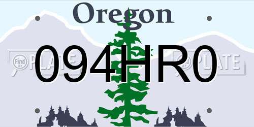 094HR0 Oregon License Plate