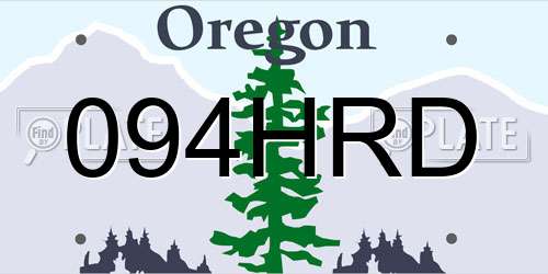 094HRD Oregon License Plate