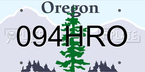 094HRO Oregon License Plate