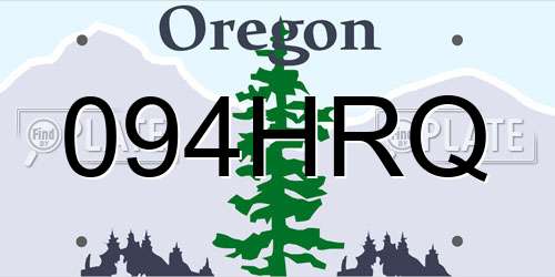 094HRQ Oregon License Plate