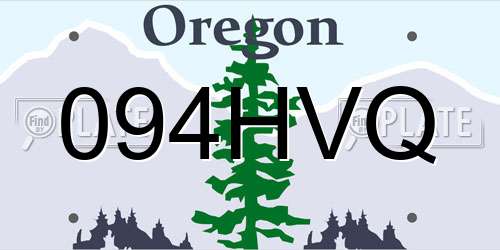 094HVQ Oregon License Plate