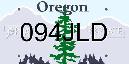 094JLD Oregon License Plate