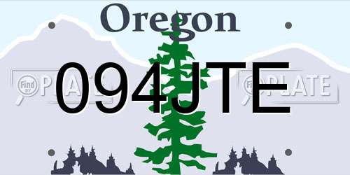 094JTE Oregon License Plate