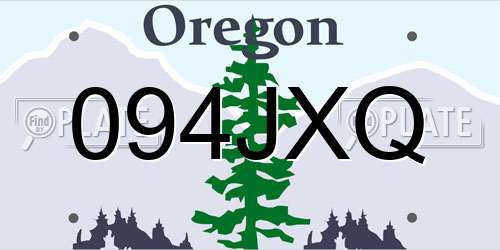 094JXQ Oregon License Plate
