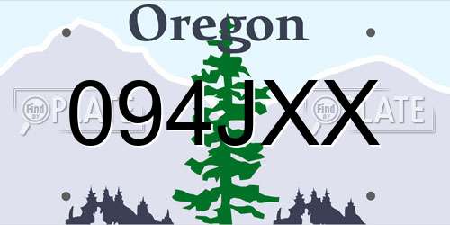 094JXX Oregon License Plate