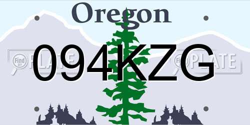 094KZG Oregon License Plate