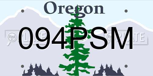 094PSM Oregon License Plate
