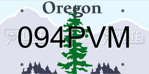 094PVM Oregon License Plate