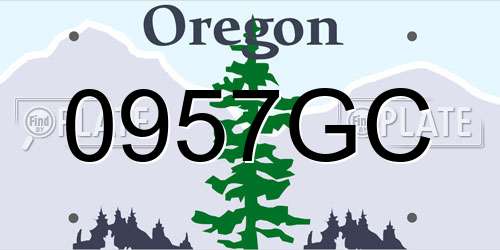 0957GC Oregon License Plate