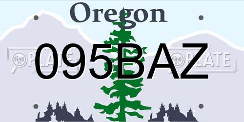095BAZ Oregon License Plate
