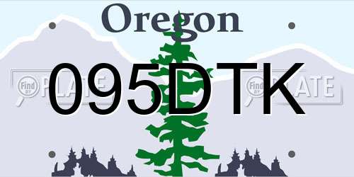 095DTK Oregon License Plate