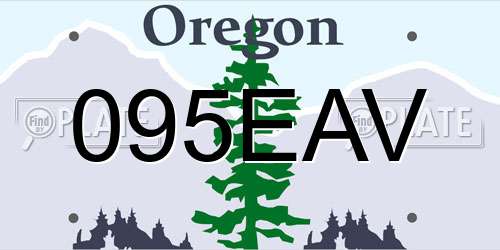 095EAV Oregon License Plate