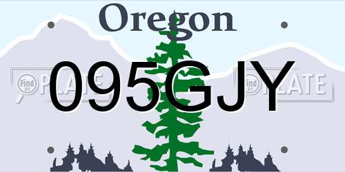 095GJY Oregon License Plate